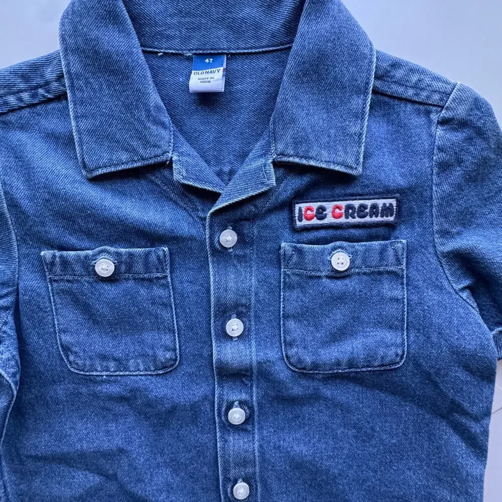 Old Navy Toddler Short Sleeve Button Front Sz 4T NWT